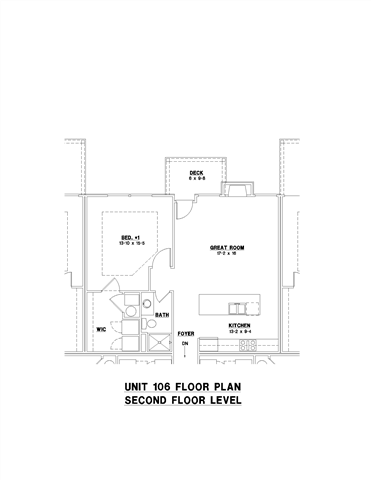 Floor plan for 1 bed, 1 bath, 860 sqft