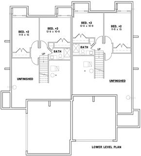 Lenexa townhouse for rent - the layouts of three floor plans of a house with two levels and a lower level