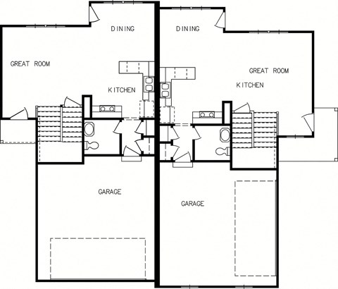 Floor plan for 3 beds, 2.5 baths, 1436 sqft