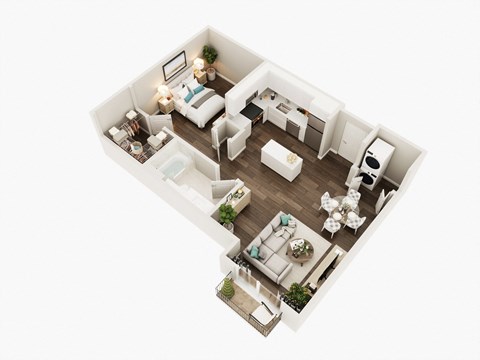 Floor plan for studio, 1 bath, 773 sqft