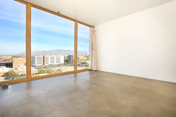 A room with a large window