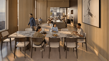 Seattle apartment for rent - A group of people are sitting around a table in a modern dining room.