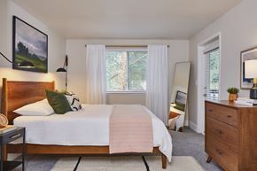 Renton apartment for rent - Echo Mountain Apartments Model Bedroom and Window