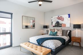 Kansas City apartment for rent - Arterra KC Bedroom with Bench
