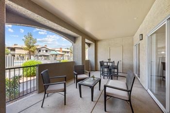 Generous oversized patios / balconies with storage