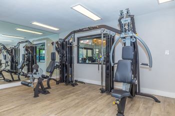 Fitness center with weight machines and equipment