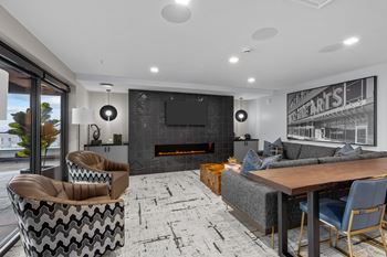 Rooftop lounge with chef's kitchen