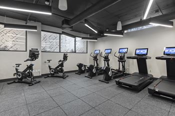 Fitness studio with cardio and free weights