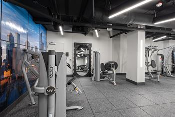 Fitness studio with cardio and free weights
