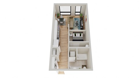Floor plan for studio, 1 bath, 467 sqft