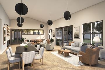 Montclair apartment for rent - A modern living room with a dining table and chairs.