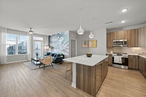 Charlotte apartment for rent - Alton Mill District Apartments in Charlotte, North Carolina Model Kitchen with Island