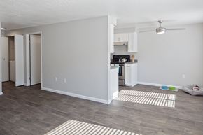 Gresham apartment for rent - A living room with a grey floor and a white ceiling.