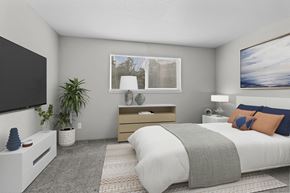 Mountlake Terrace apartment for rent - an image of a bedroom with a bed and a tv