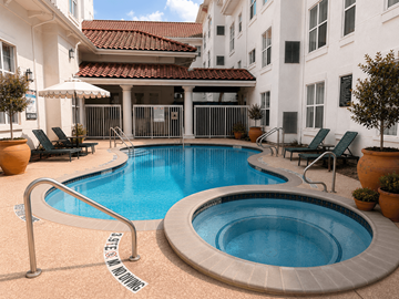 Houston apartment for rent - A pool with a sign that says "No Diving" in the middle of it.