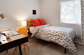 Murray apartment for rent - Clover Creek Apartments Model Bedroom and Desk