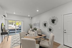 Spokane apartment for rent - A dining room with a glass table and chairs.