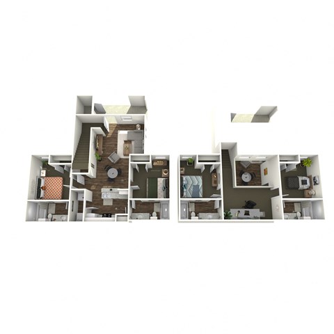 Floor plan for 4 beds, 4 baths, 1268 sqft