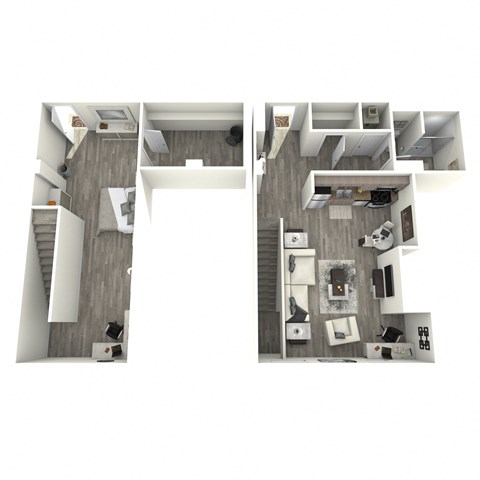 Floor plan for 1 bed, 1 bath, 974 sqft
