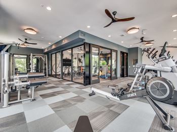 State-of-the-art fitness center equipped with the latest cardio and strength training equipment
