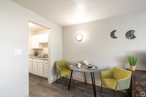 Glendale apartment for rent - A small dining area with a table and two chairs.