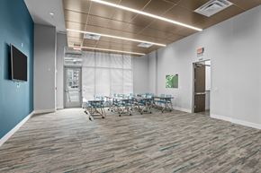 Arlington apartment for rent - A conference room with a long table and chairs.