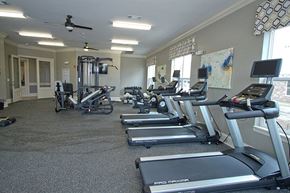 Dickinson apartment for rent - A gym with treadmills and exercise bikes.