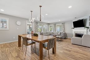 Everett apartment for rent - A dining room with a wooden table and chairs.