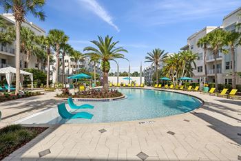Resort-style swimming pool