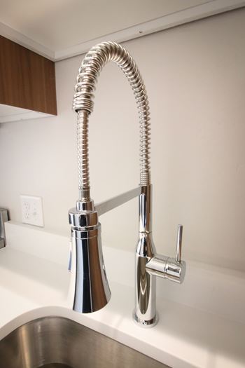 Undermount kitchen sinks with goose neck faucets