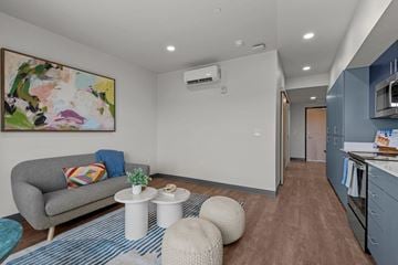 Spokane apartment for rent - a living room with a couch and a table