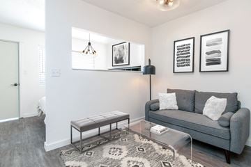 Spokane apartment for rent - a living room with a couch and a coffee table