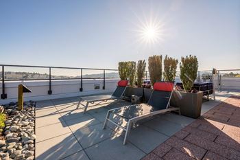 Rooftop deck with views