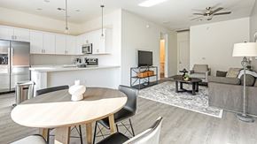 Oro Valley apartment for rent - A modern kitchen with a dining table and chairs.