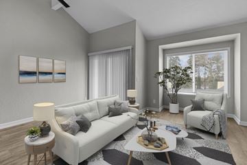 Mountlake Terrace apartment for rent - a living room with grey walls and white couches