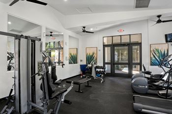 Community fitness center with free weights