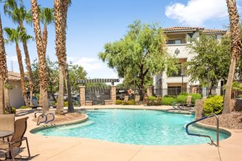 Shimmering pool and spa