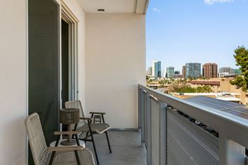 Private balconies with panoramic ballpark and city views*
