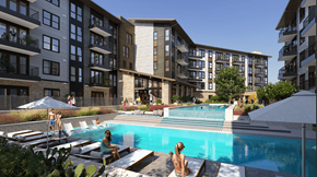 Lakeway apartment for rent - a pool in front of Jovie Lakeway apartment.