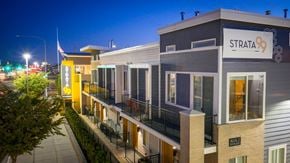 Salt Lake City apartment for rent - A building with the name STRATA on it.