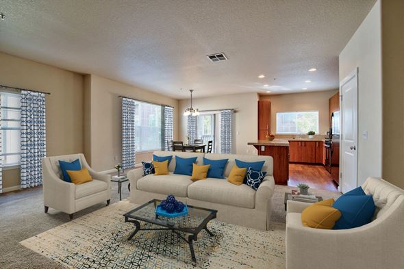 Gresham apartment for rent - Springwater Crossing Apartments staged living room