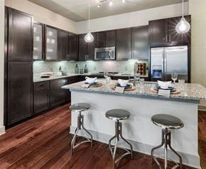 Dallas apartment for rent - Lyra on McKinney Model Kitchen with Island