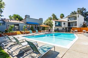 Concord apartment for rent - TrailView Apartment Homes in Concord, California Pool with Lounge Chairs