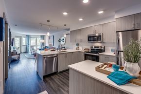 Kirkland apartment for rent - Voda_Kirkland_WA_Apartment_KitchenAndLivingRoom
