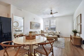 American Fork apartment for rent - Alvera at the Meadows dining room with a round table and chairs.