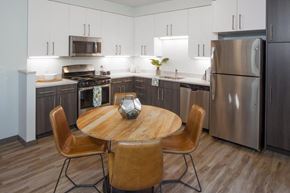 Portland apartment for rent - Boathouse Apartments Model Dining Room and Kitchen