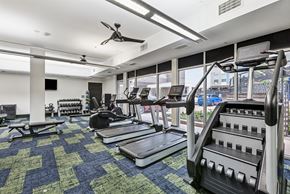 Denver apartment for rent - A gym with treadmills, elliptical machines, and other exercise equipment.