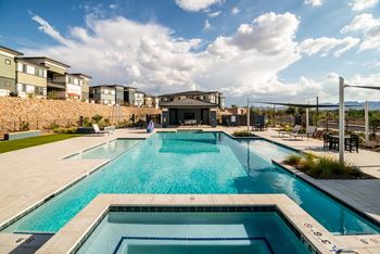 A large outdoor swimming pool