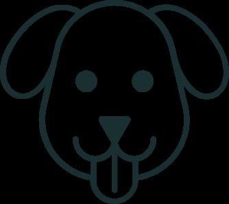 Denver apartment for rent - A simple line drawing of a dog's face.