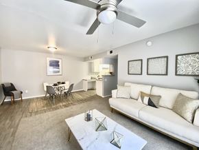 Tucson apartment for rent - Living Room With Dining Area at Icon on Midvale, Tucson, AZ 85746